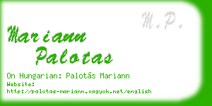 mariann palotas business card